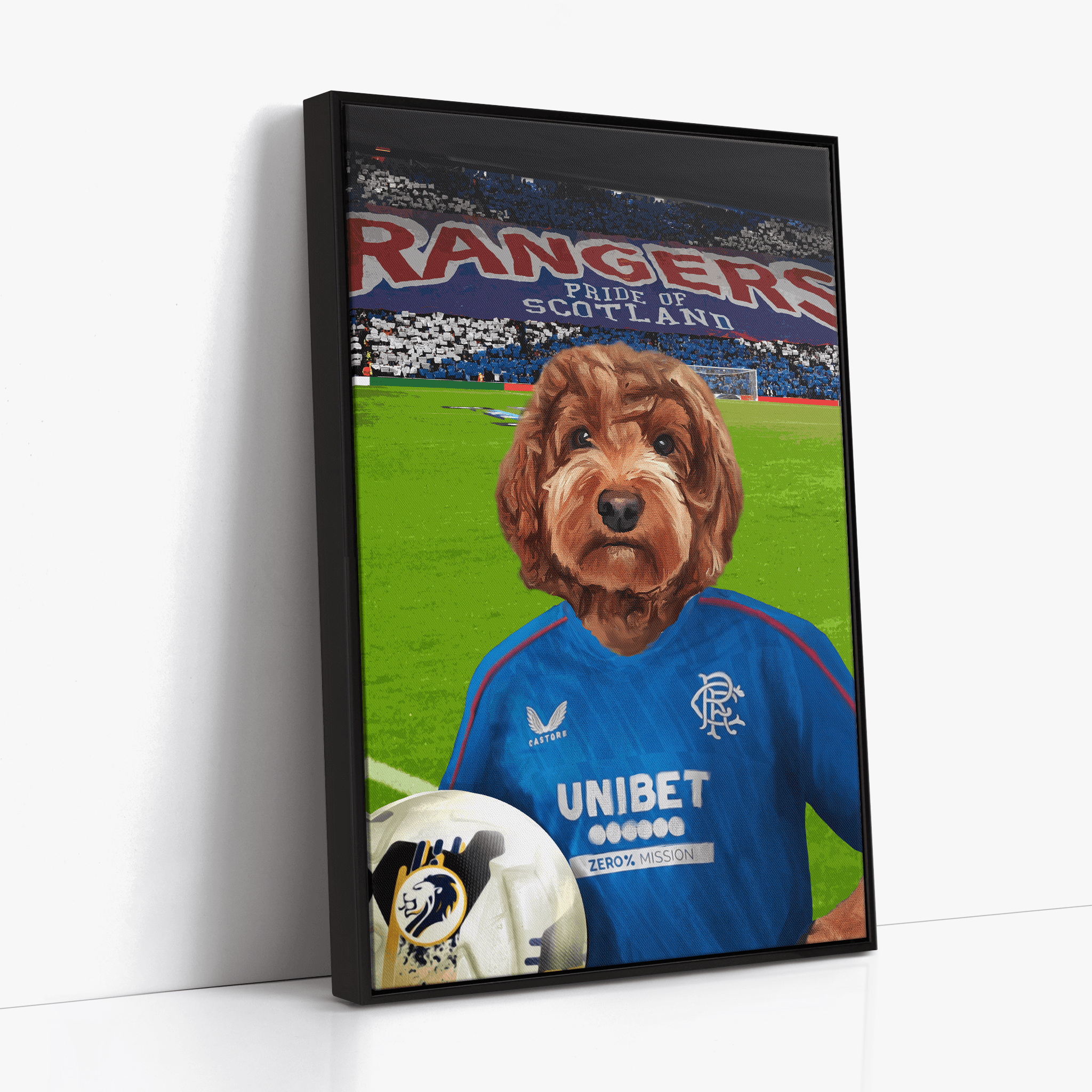 Your Pet in a 24/25 Rangers Home Shirt Inside Ibrox (Rangers Flag) image