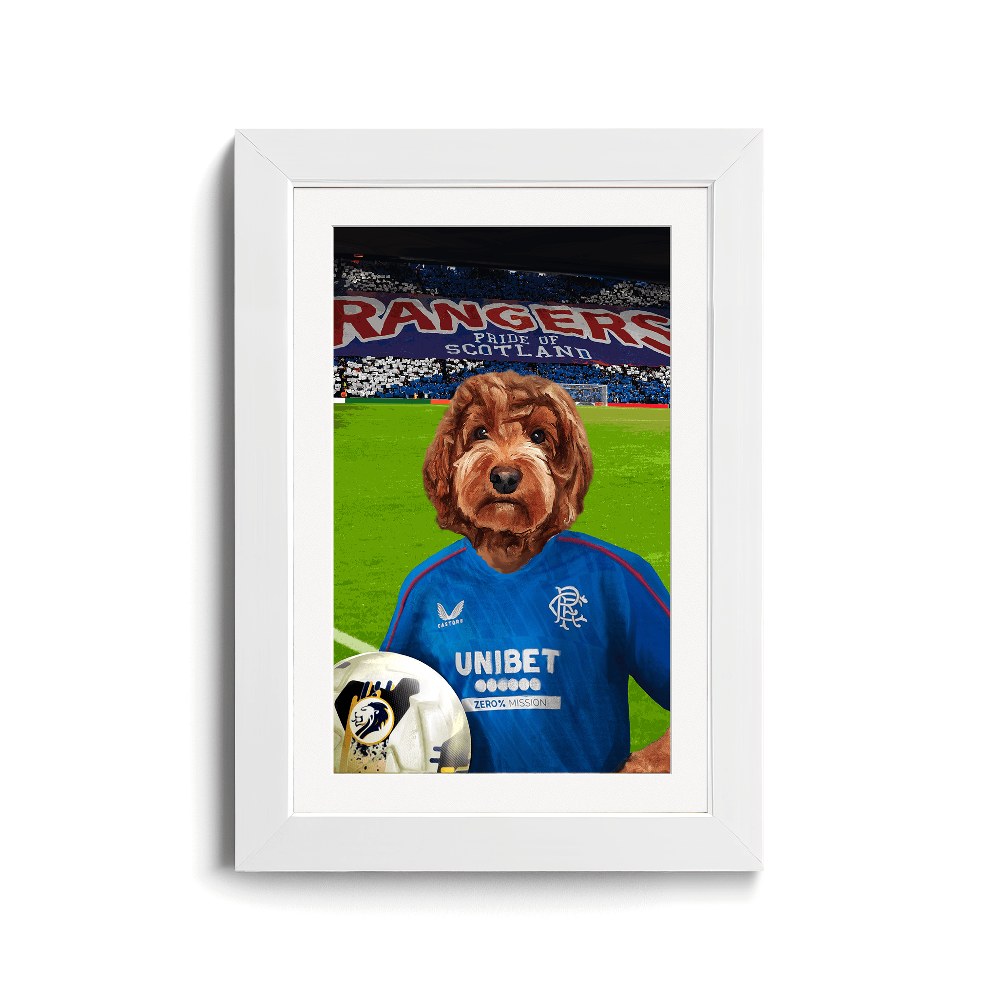 Your Pet in a 24/25 Rangers Home Shirt Inside Ibrox (Rangers Flag) image