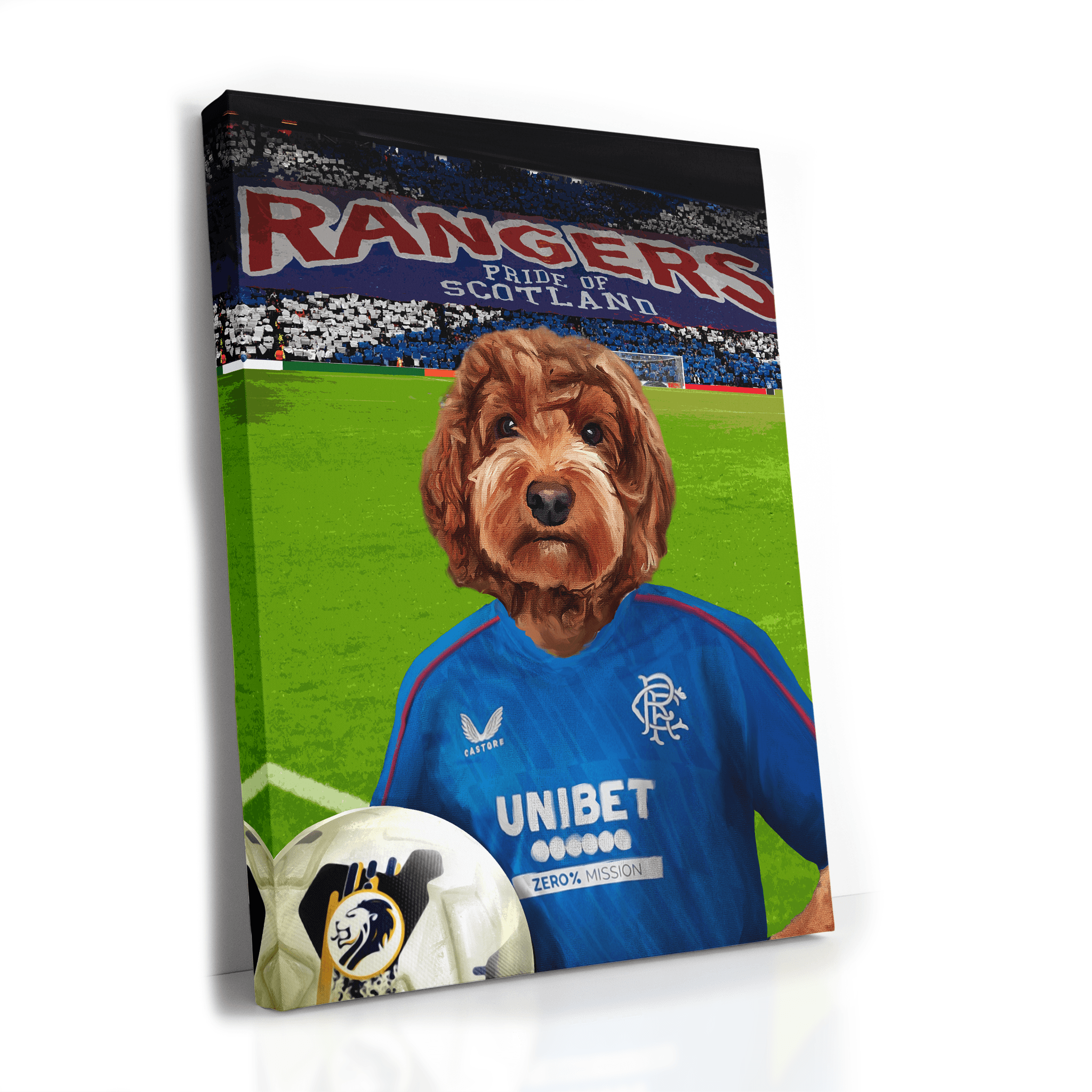 Your Pet in a 24/25 Rangers Home Shirt Inside Ibrox (Rangers Flag) image