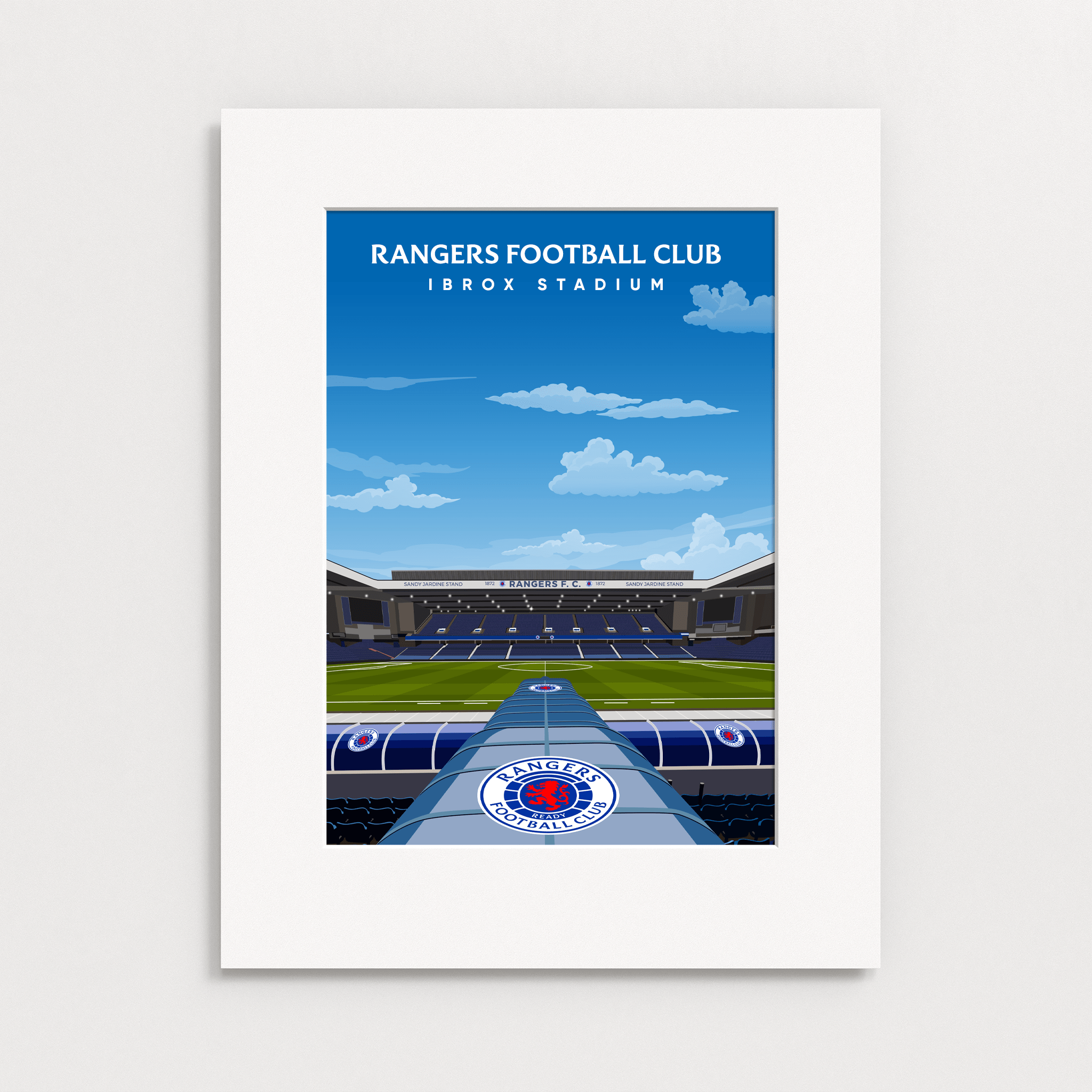 Rangers FC Ibrox Hand Drawn Stadium Design image 2