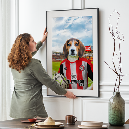 Your Pet in a Brentford FC Home Shirt inside Ground