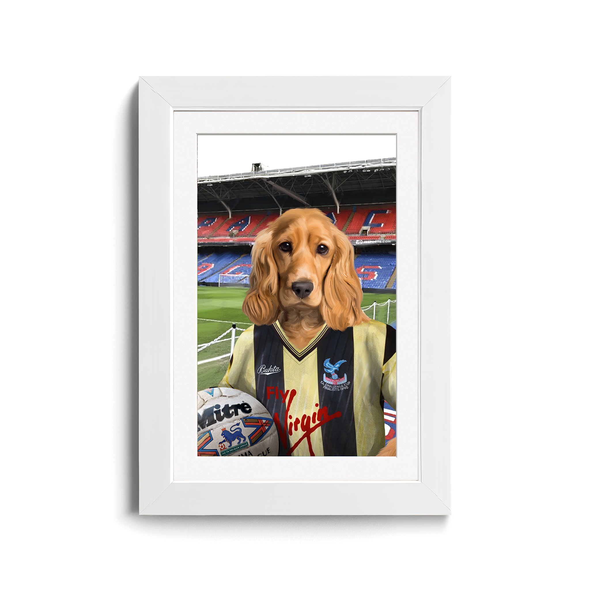 Your Pet in a Crystal Palace 1990 3rd Shirt inside Selhurst Park