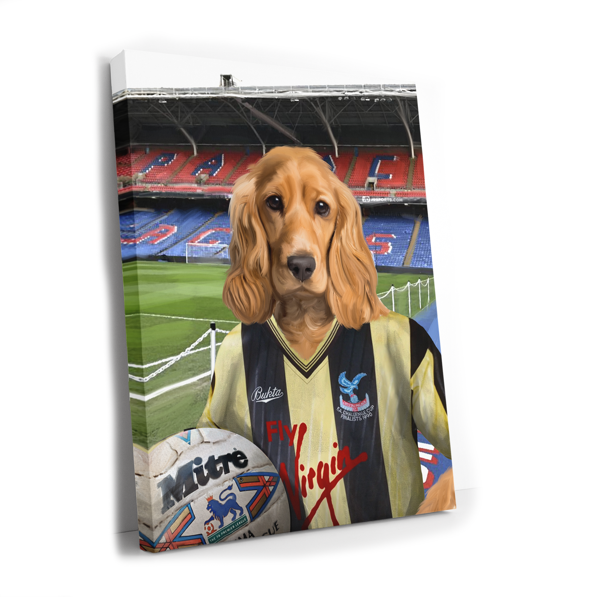 Your Pet in a Crystal Palace 1990 3rd Shirt inside Selhurst Park