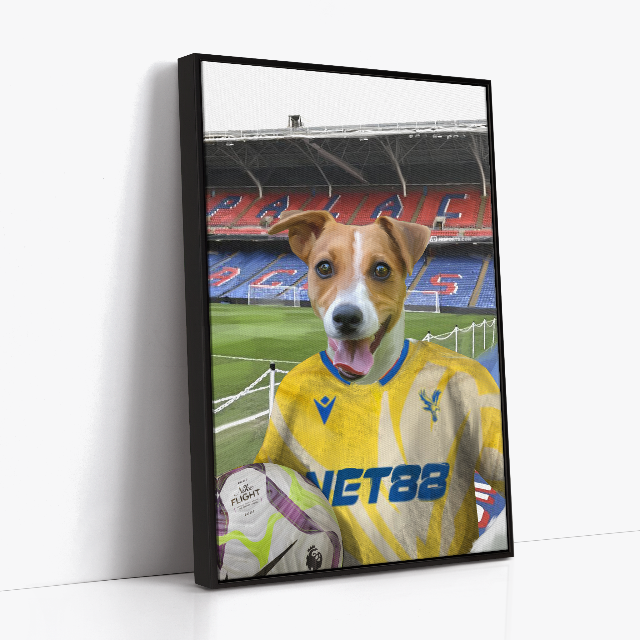 Your Pet in a Crystal Palace 24/25 Away Shirt inside Selhurst Park