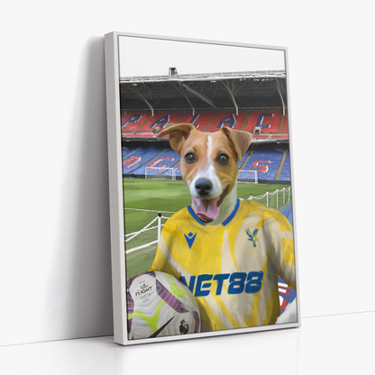 Your Pet in a Crystal Palace 24/25 Away Shirt inside Selhurst Park