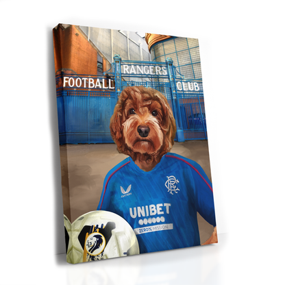 Your Pet in a Rangers Home Shirt  Outside Rangers Gates