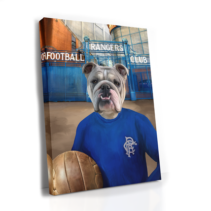 Your Pet in a Rangers 1960 Home Shirt outside Rangers Gates